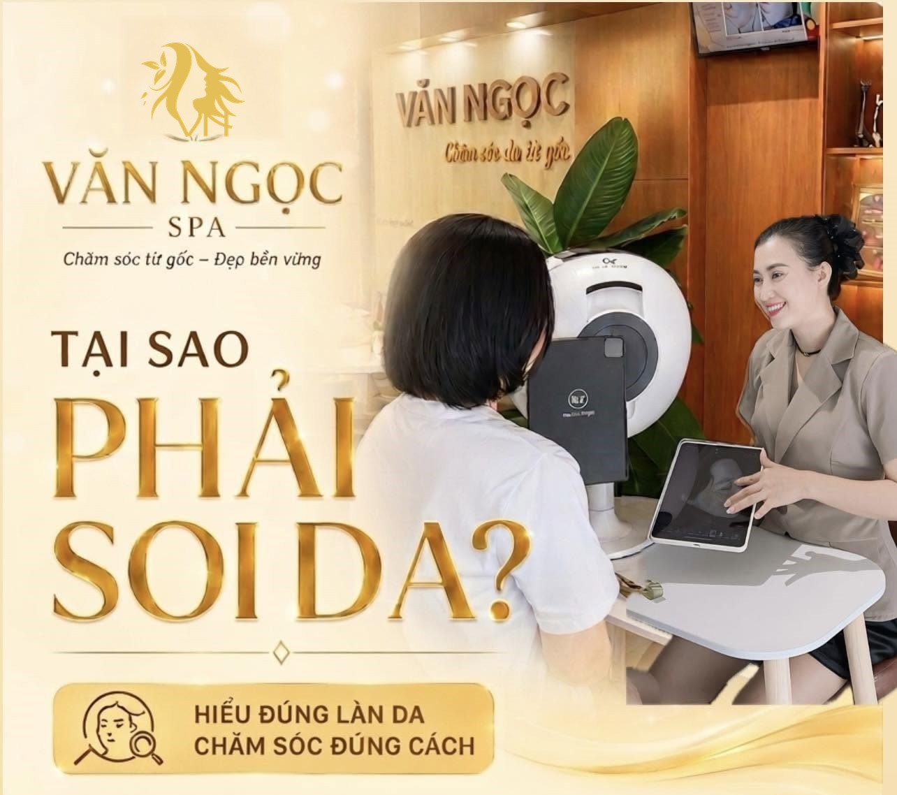 Khách hàng được soi da và tư vấn trực tiếp tại Văn Ngọc Spa